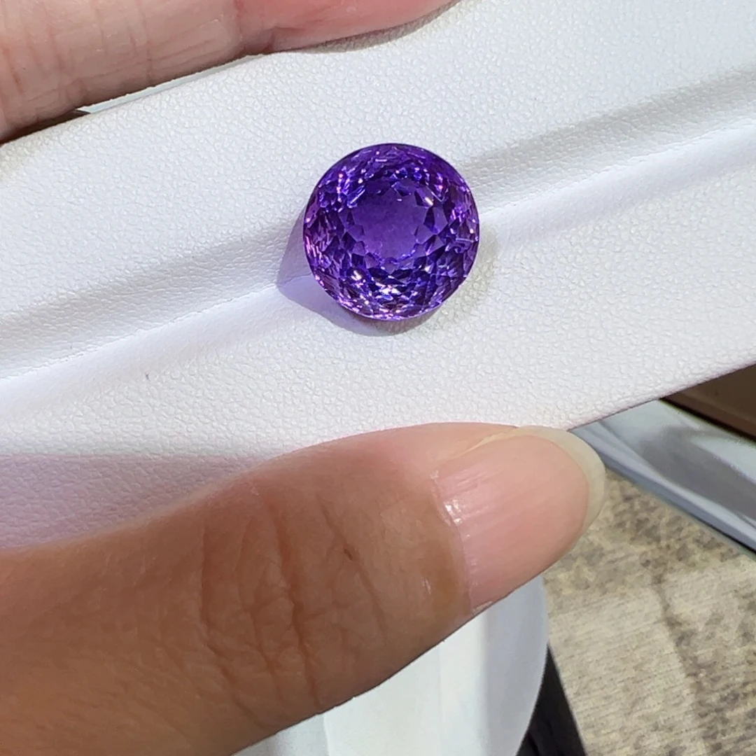 紫晶珠宝半成品未镶嵌8.24ct圆形