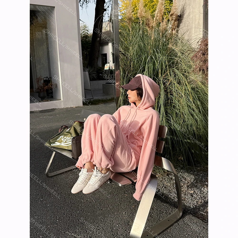 SHIIEELL【王牌摇粒卫衣】秋冬百搭加厚加绒针织连帽宽松卫衣Z1219