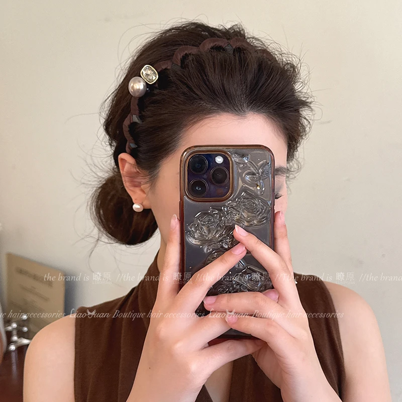 法式优雅珍珠高颅顶发箍女高级感2025新款防滑齿头饰日常外戴头箍