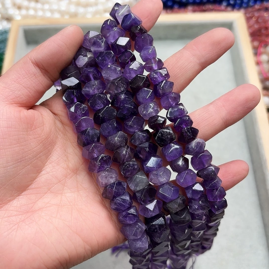 玛瑙/玉髓未镶嵌珠宝半成品卡十紫水晶冲角短条