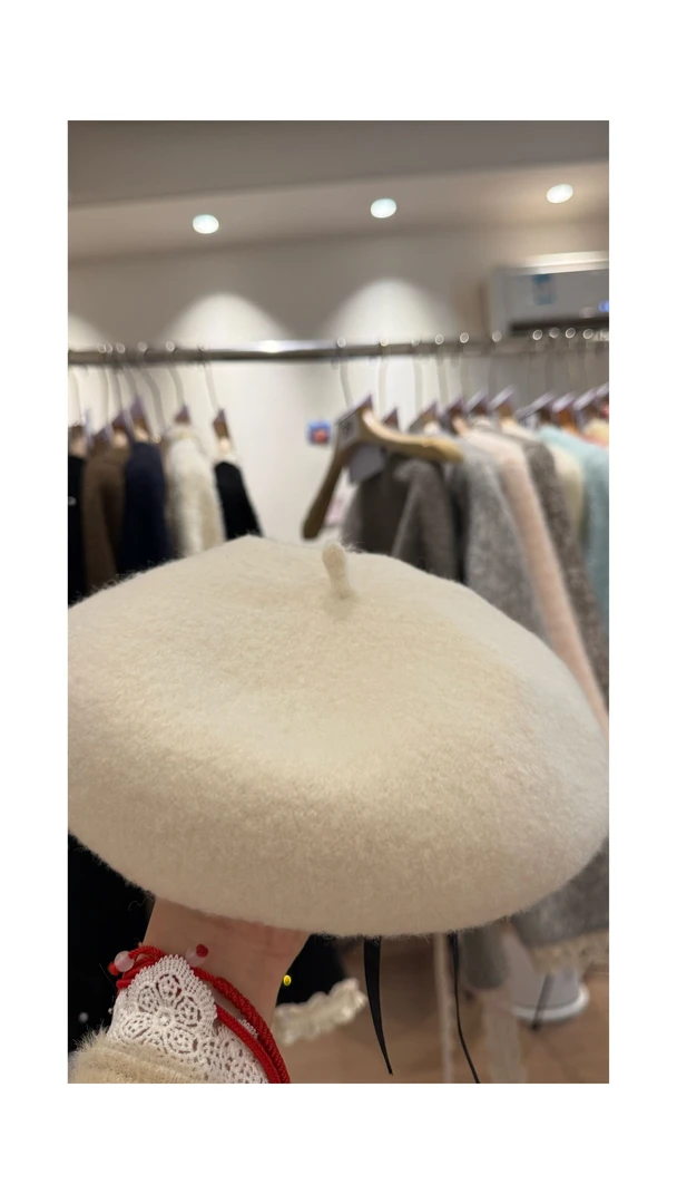 【贝雷帽】100%羊毛小雨推荐秋轻奢气质可爱温柔百搭帽子
