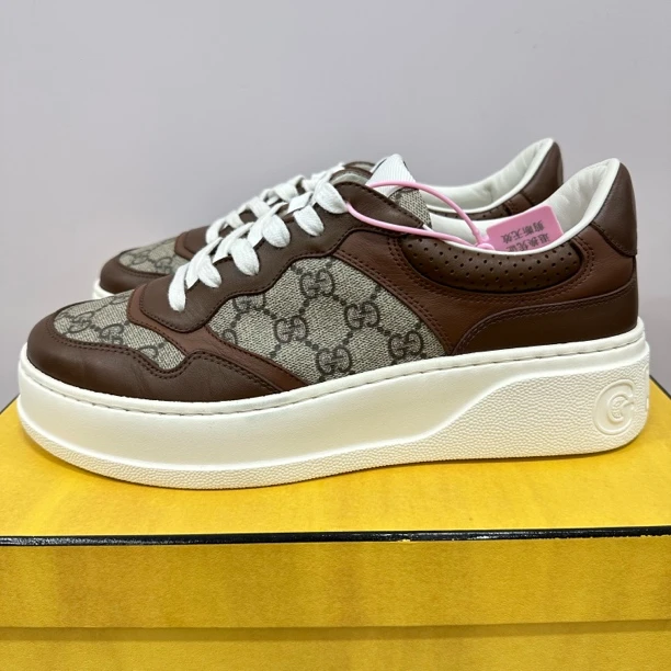 95新 GUCCI/古驰 42.5码 Chunky B 棕色 饼干鞋F0133
