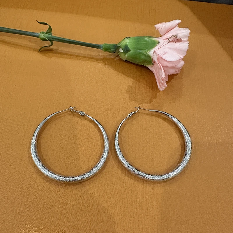 锌合金无非金属耳饰 满天星耳圈简约耳饰百搭个性魔镜耳环女-5119