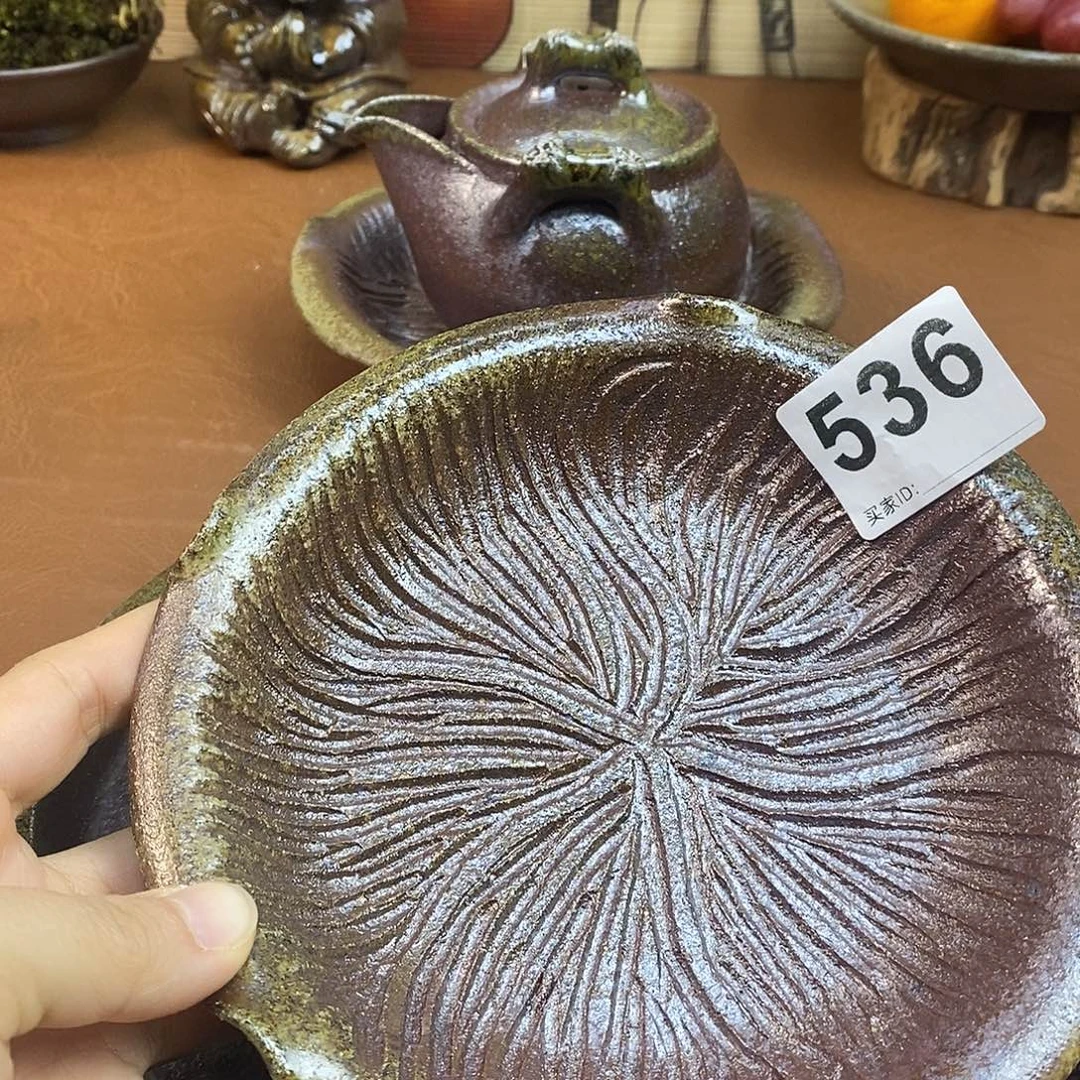 壶柴烧粗陶壶承一物一拍16