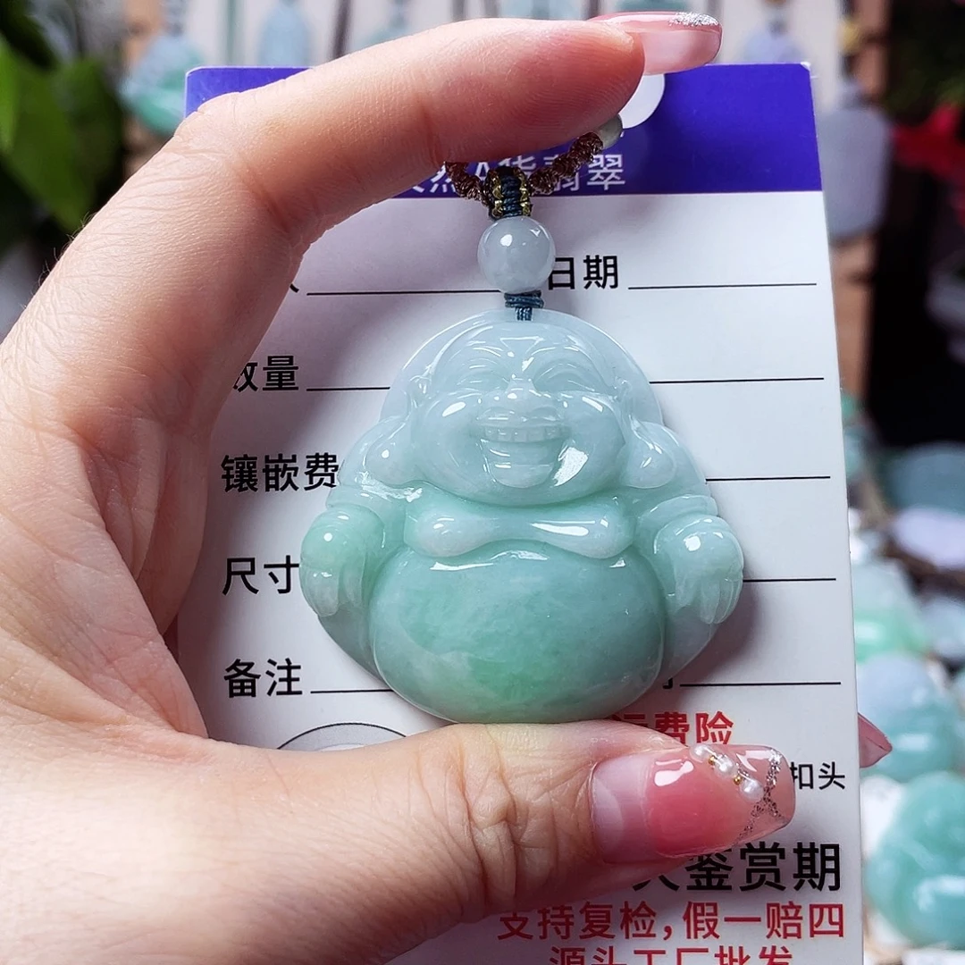 翡翠未镶嵌颈饰佛公37