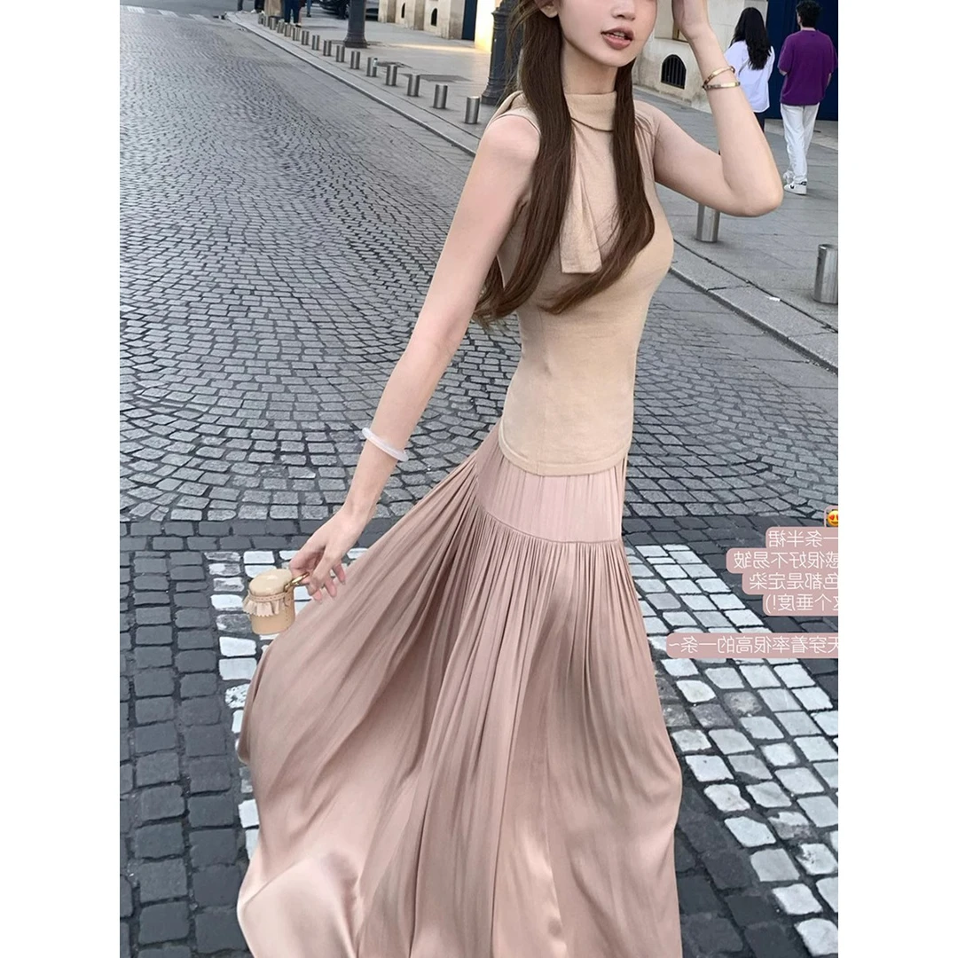 【运补4至9米】现货轻盈灵动梦幻樱岛绮梦绵质系带压褶飘逸裙装上衣