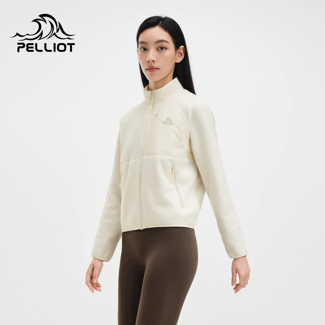 伯希和户外抓绒衣女Polartec200轻暖立领运动服时尚短款休闲外套