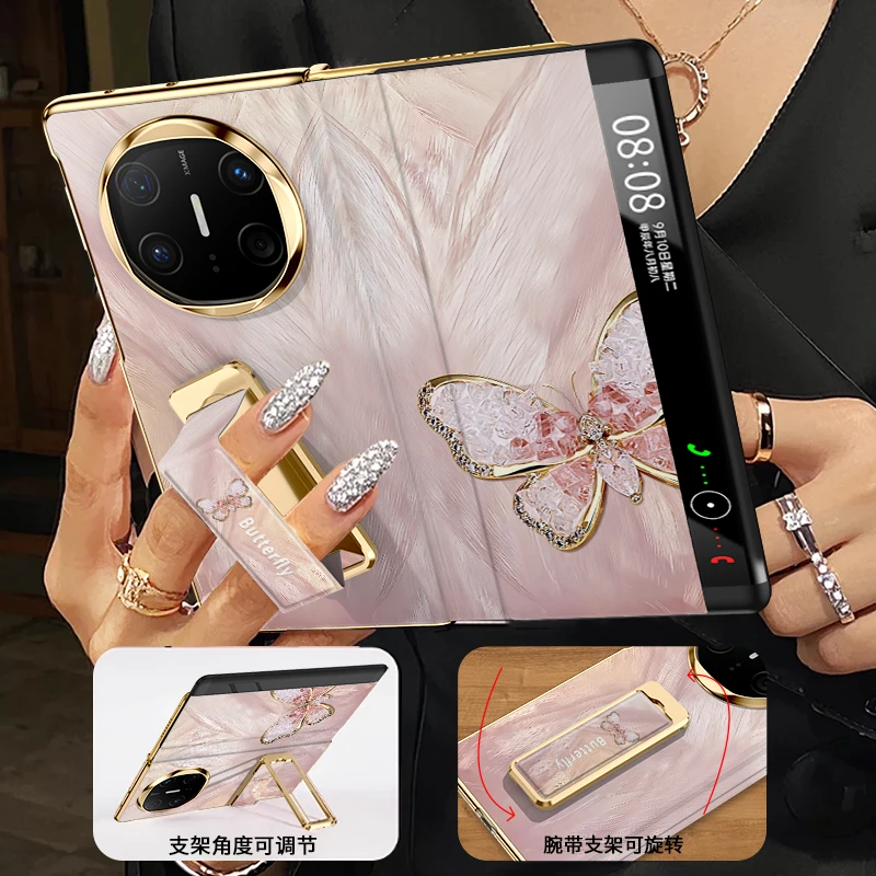 【翻盖腕带支架】适用华为Mate X6优雅半边蝴蝶手机壳爆款xt典藏版5