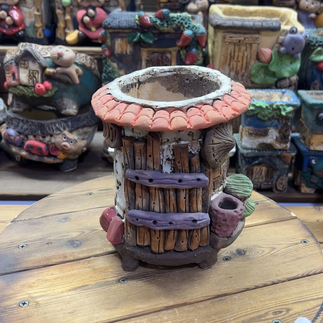 红陶嘻哈多肉花盆