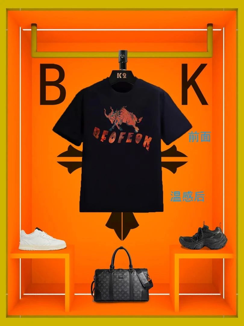 BFOFEOK【阎魔】夏季新款2025轻奢高定短袖限定款宽松潮流情侣