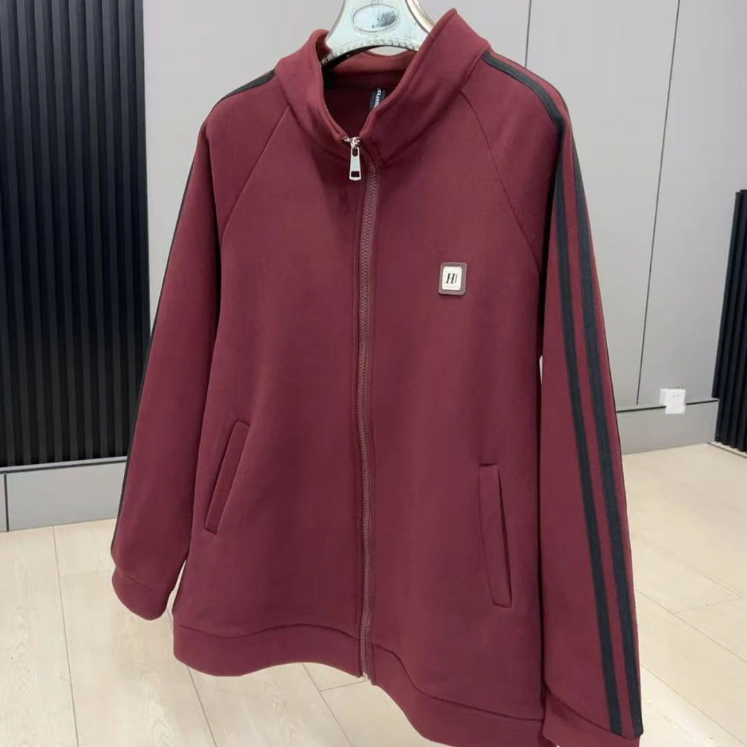 3200梵冬季保暖立领短外套红色开衫秋冬休闲上衣