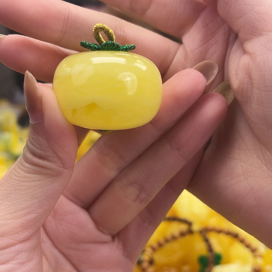 裸石琥珀未镶嵌20g柿子
