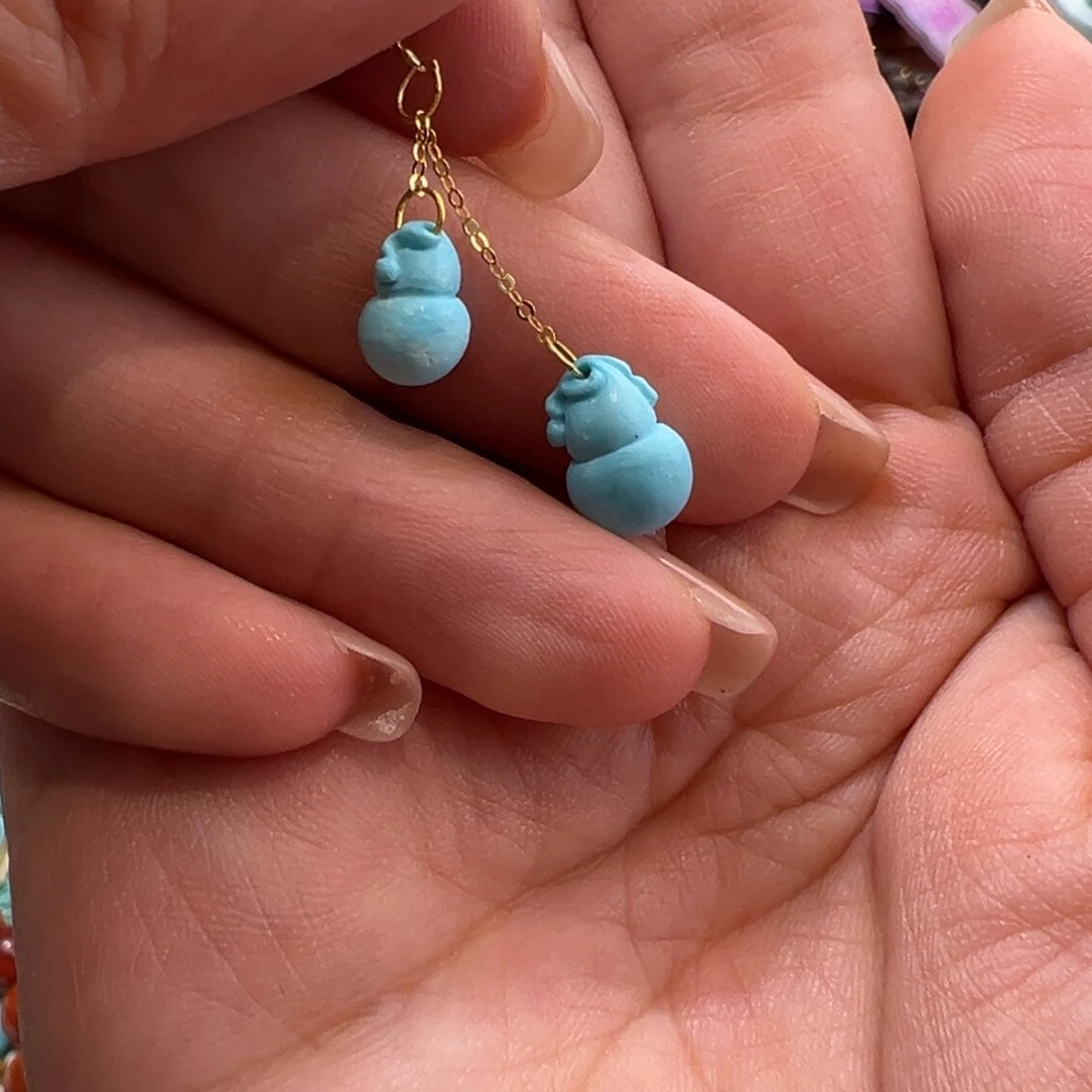 绿松石18K金镶嵌戒指配件