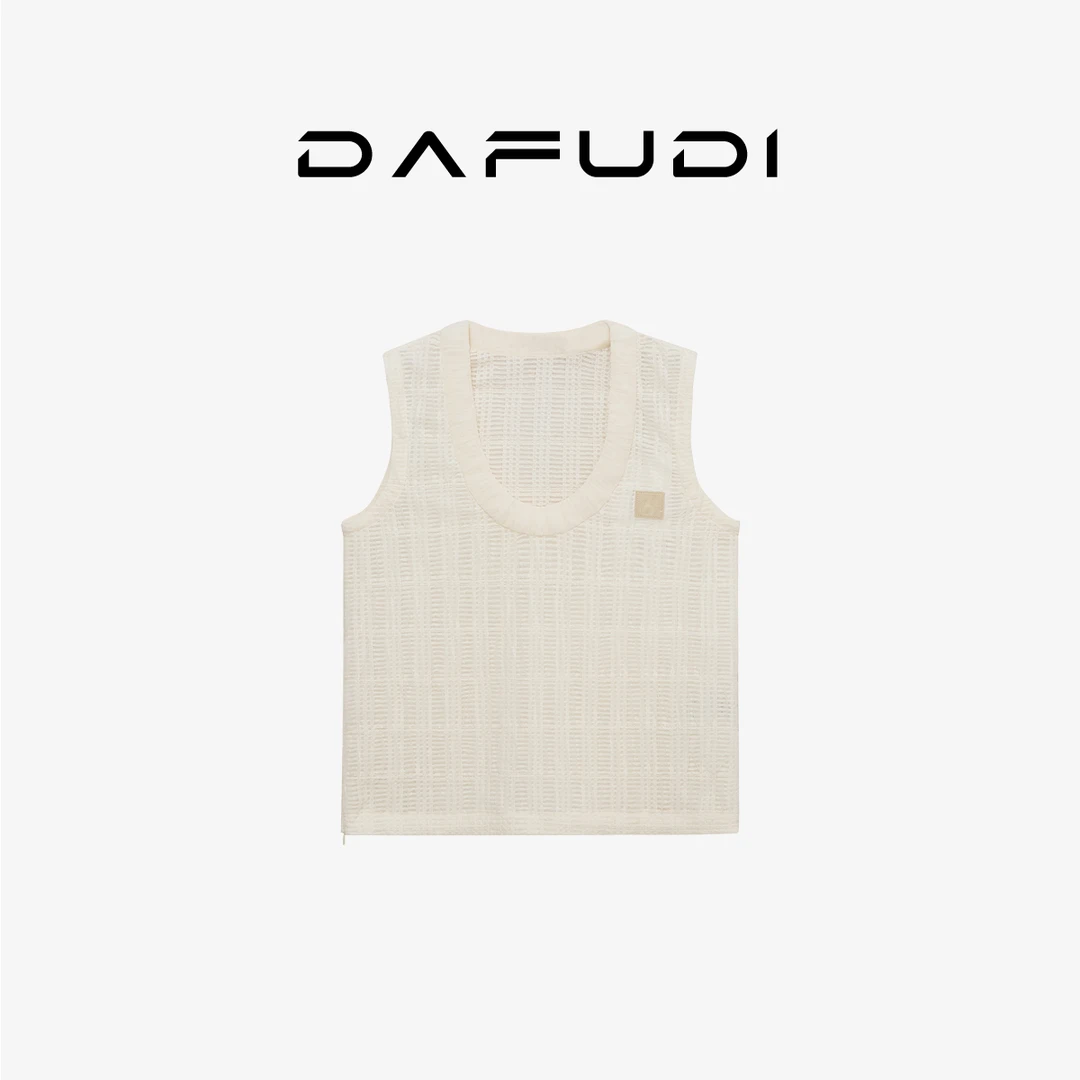 【背心吊带】2025秋季新款米白色网纱外穿无袖背心上衣女Z6700
