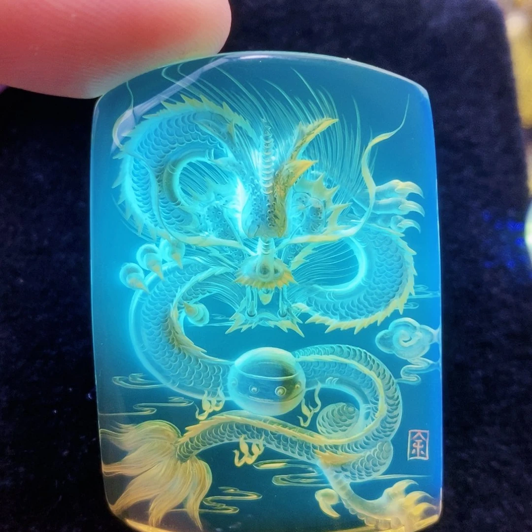 【闪购商品】未镶嵌颈饰蓝珀蓝珀阴雕