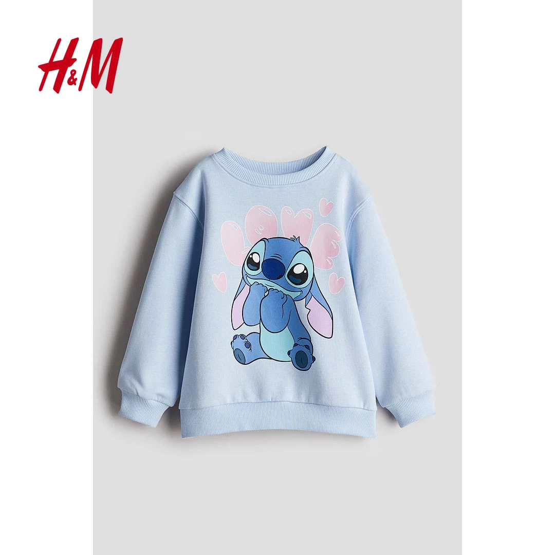 【达】HM女童卫衣冬季迪士尼米奇印花柔软抓绒洋气运动衫1137239