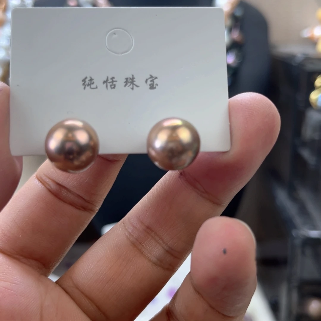 夏***ฅ未镶嵌淡水珍珠耳饰【纯恬】