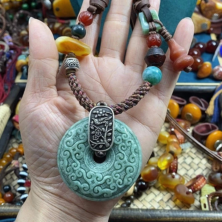 翡翠未镶嵌项链项链