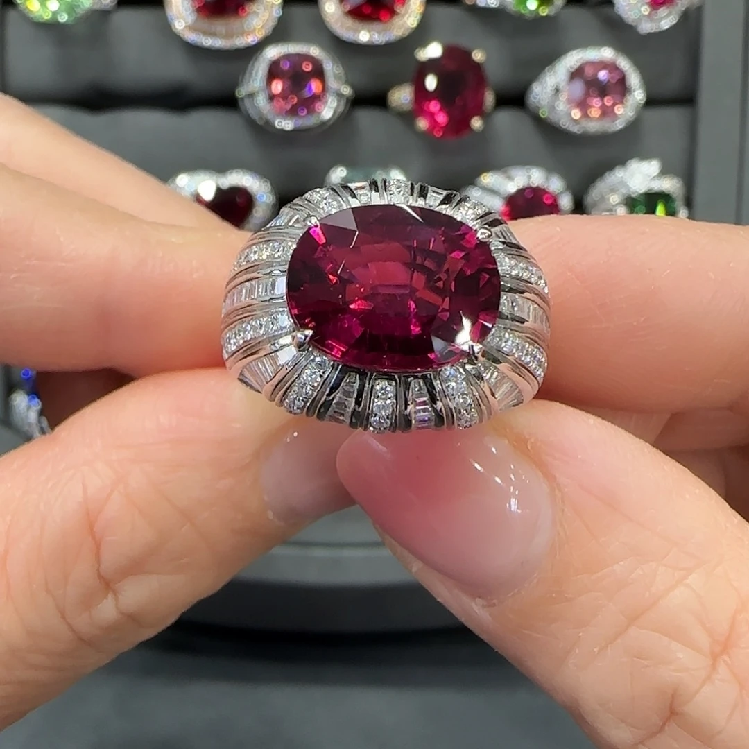 戒指碧玺18K金镶嵌5.35ct