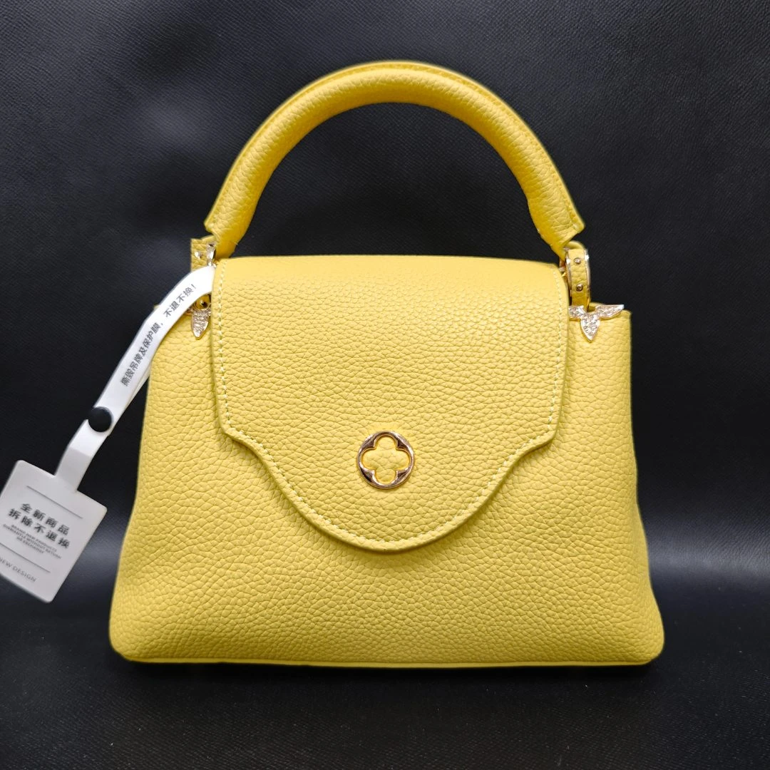 SMVP 高定奢品 潮流打造真皮女士包时尚百搭普22cm 0598 黄色