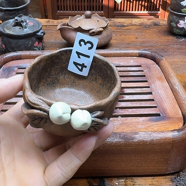 纯手工制作粗陶茶具