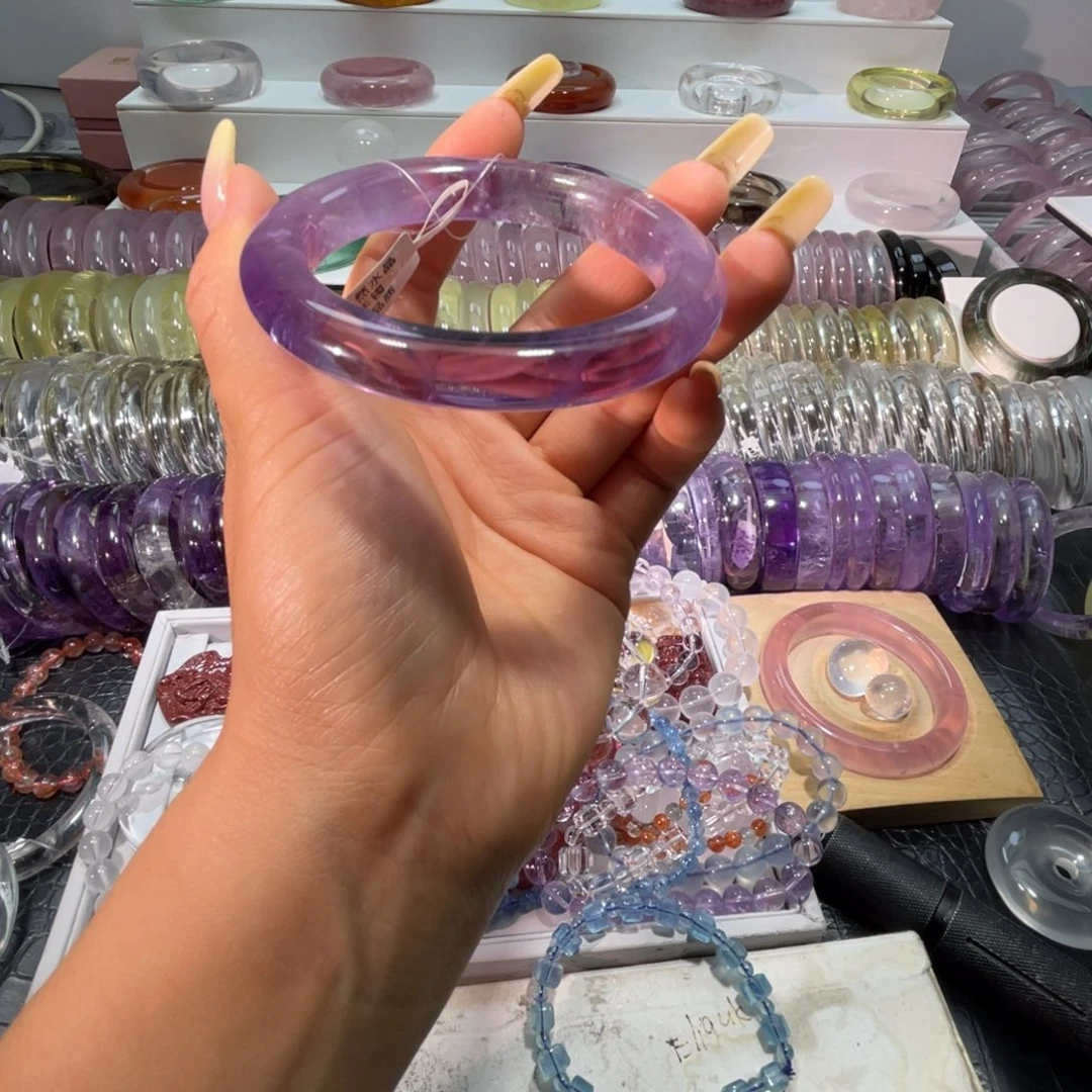 水晶手镯未镶嵌手镯60圈口7号