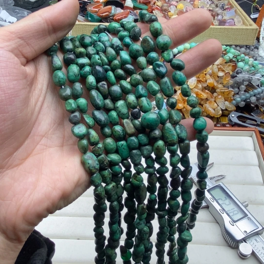 玛瑙/玉髓未镶嵌珠宝半成品一条天然非洲松石随行8mm