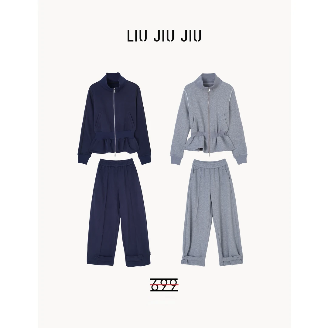 LIUJIUJIU 早春新款韩系小众设计款时髦运动休闲收腰套装TZ2913L