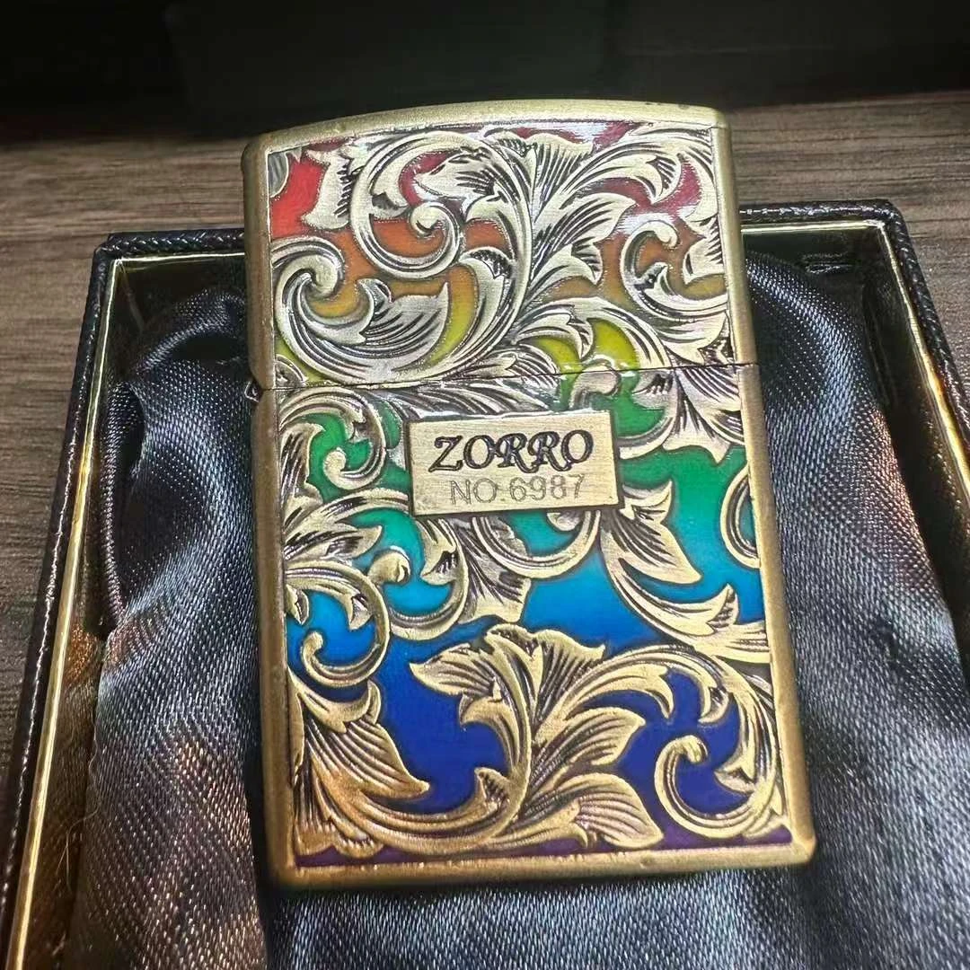 新版佐罗夜光七彩唐草花煤油打火机