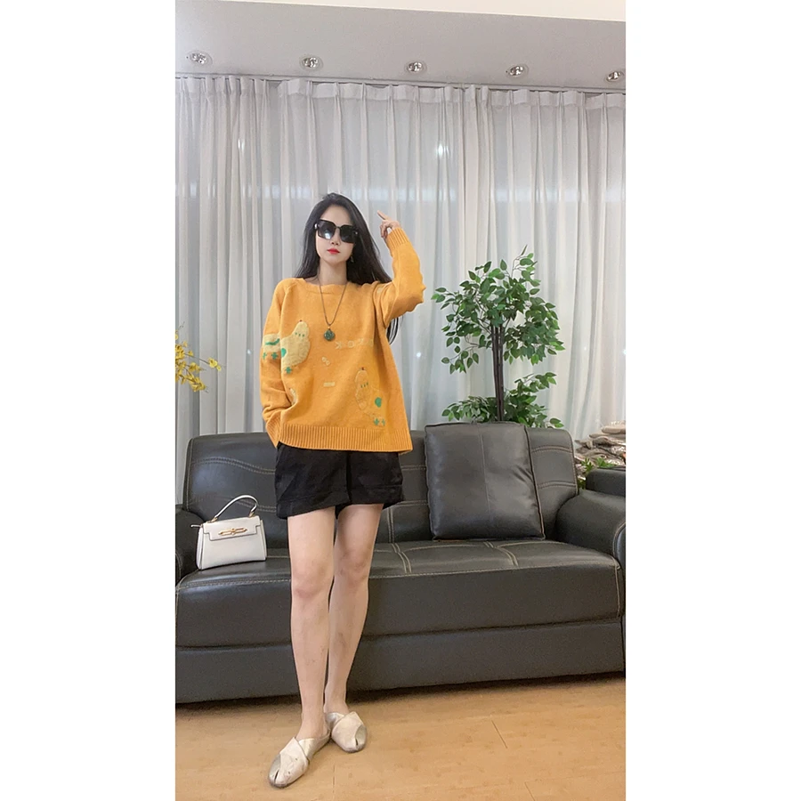 4645 秋冬新款大码女装长袖毛衣针织上衣内搭