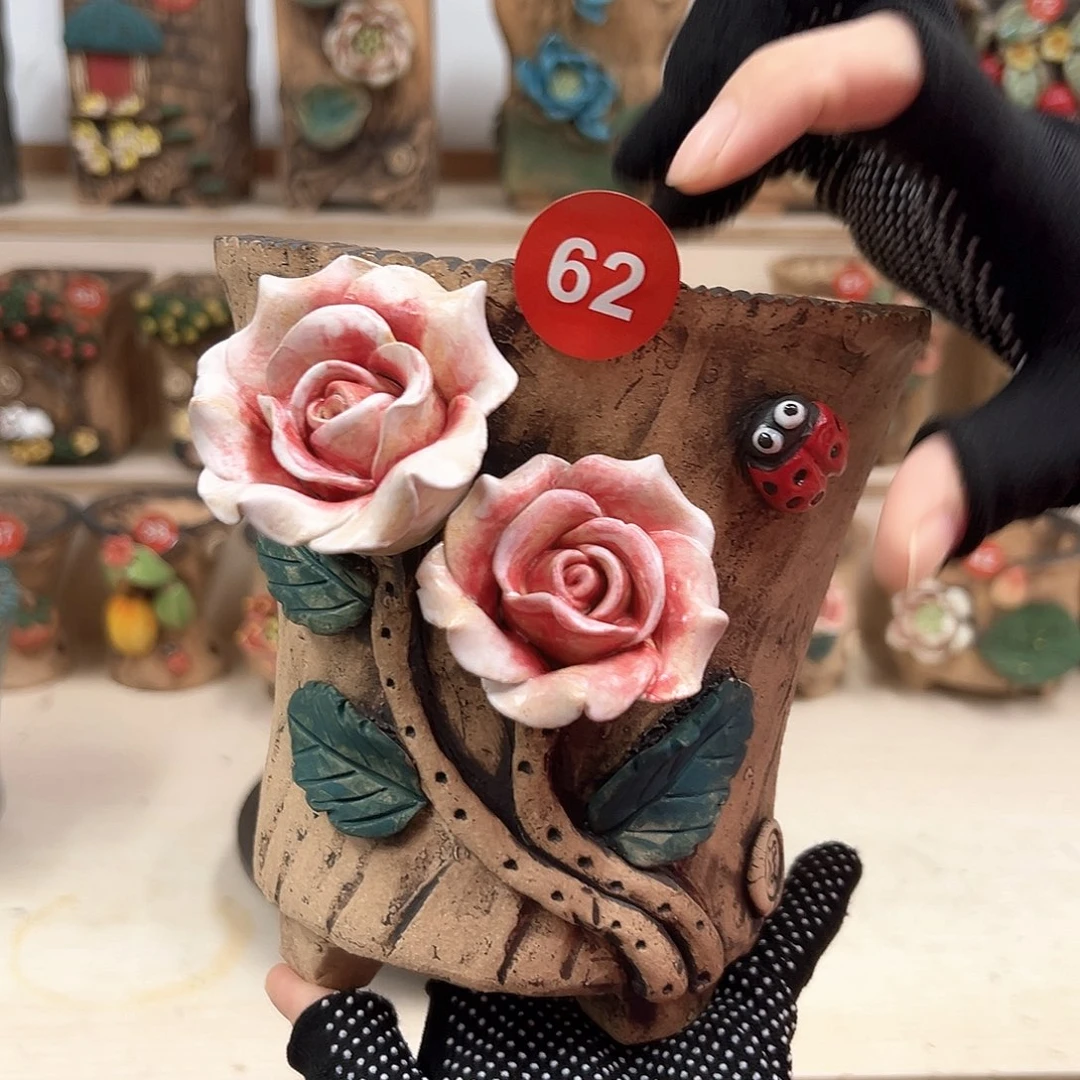 紫砂花盆 62号内口13×12外高16