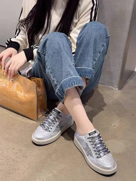 欧洲站202渔网厚底女鞋百搭休闲星星板鞋时尚百搭运动鞋220-39