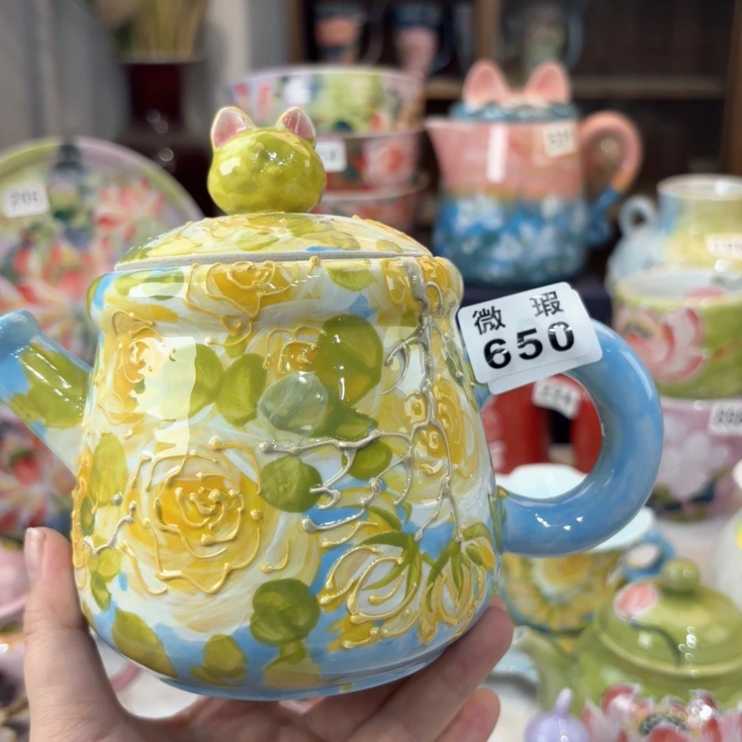 景德镇手绘高温釉下彩陶瓷茶具