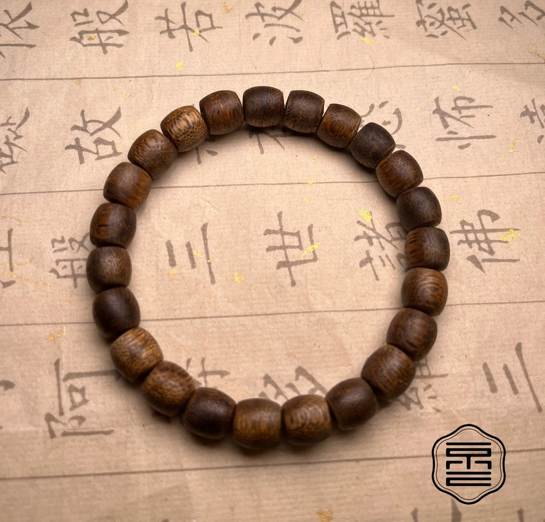增香沉香木8mm 桶珠单圈手串MD