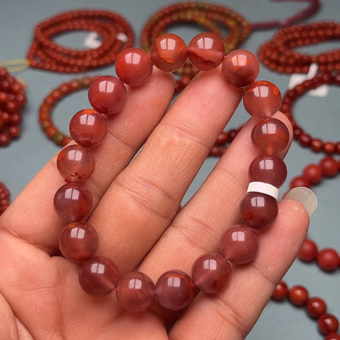 南红玛瑙未镶嵌手链玫瑰飘花卡11十