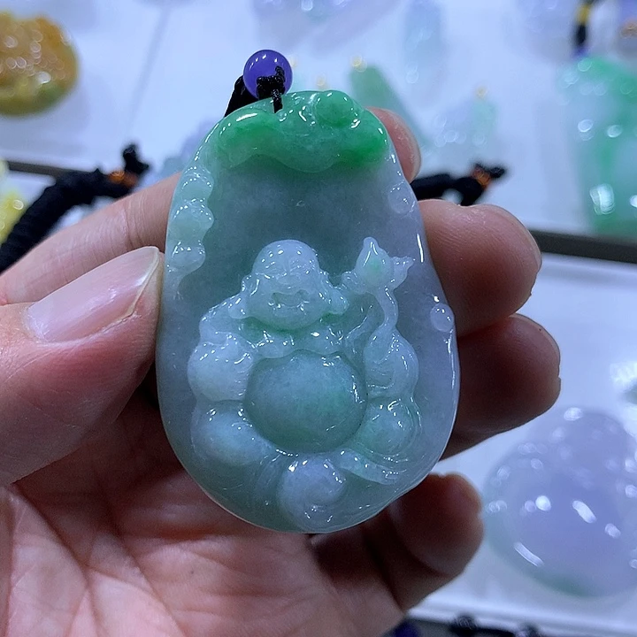 翡翠颈饰未镶嵌天然翡翠A货吊坠
