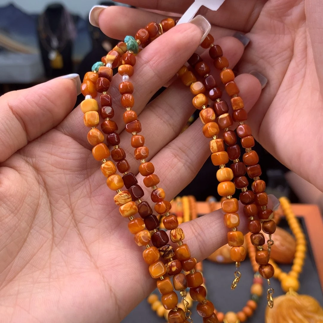 未镶嵌蜜蜡手链可做脚链多样性发一