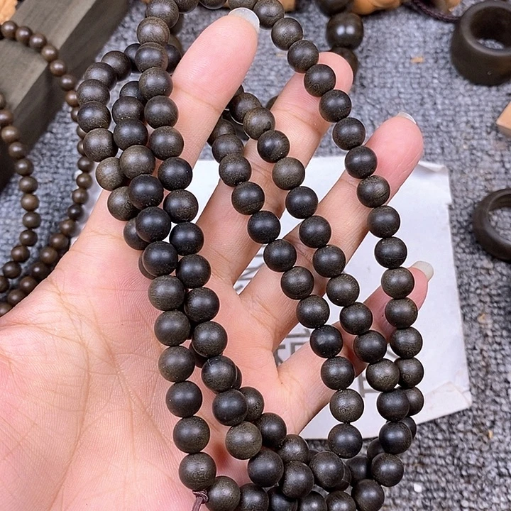 无事牌檀香木老山檀香阴沉0.8/108圆珠