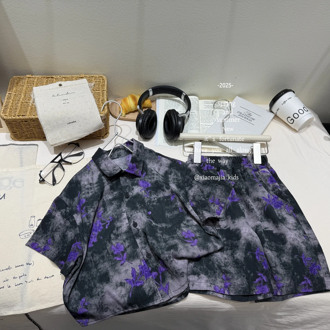 现货-【清凉一夏】儿童夏季新款薄款套装D-5505穿搭男女两件套