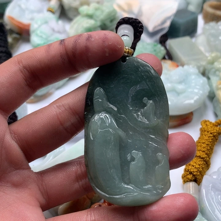 颈饰未镶嵌翡翠保真天然a货翡翠