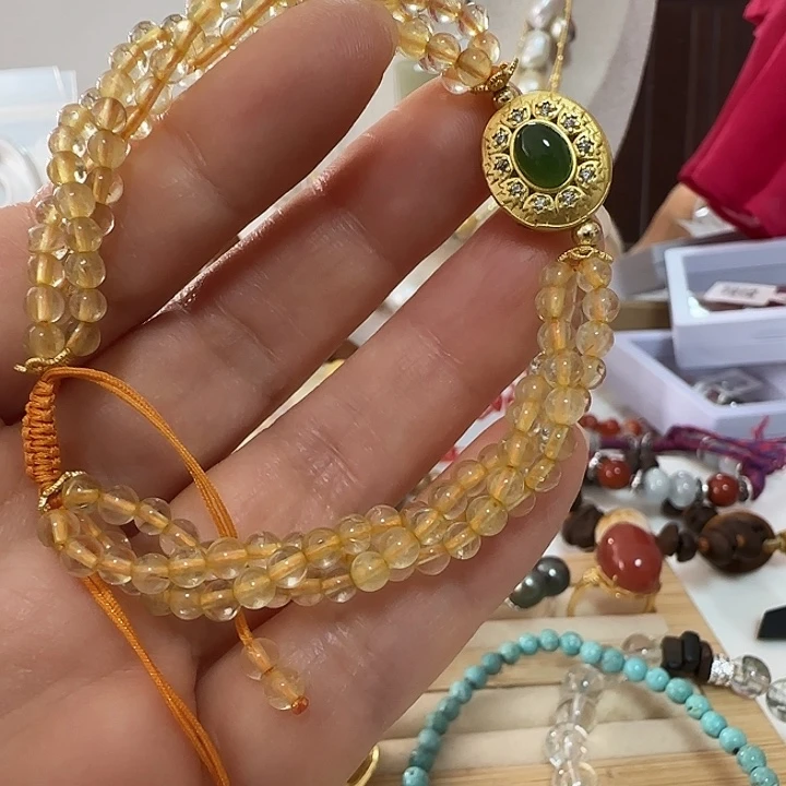 手链发晶未镶嵌金发晶编织款有结构