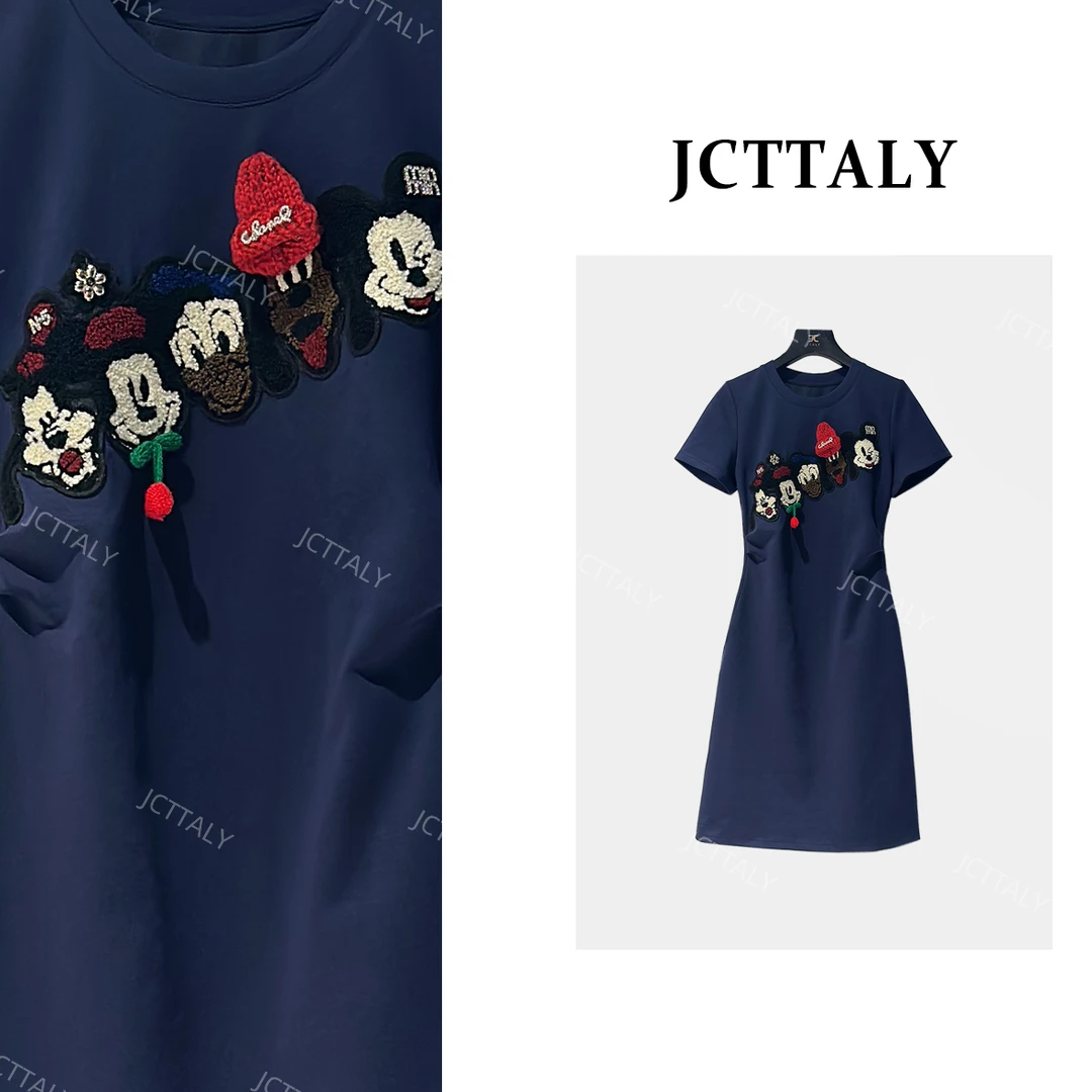 【宠粉价】夏季圆领清新轻奢卡通年轻微胖显瘦连衣裙JC-A3370