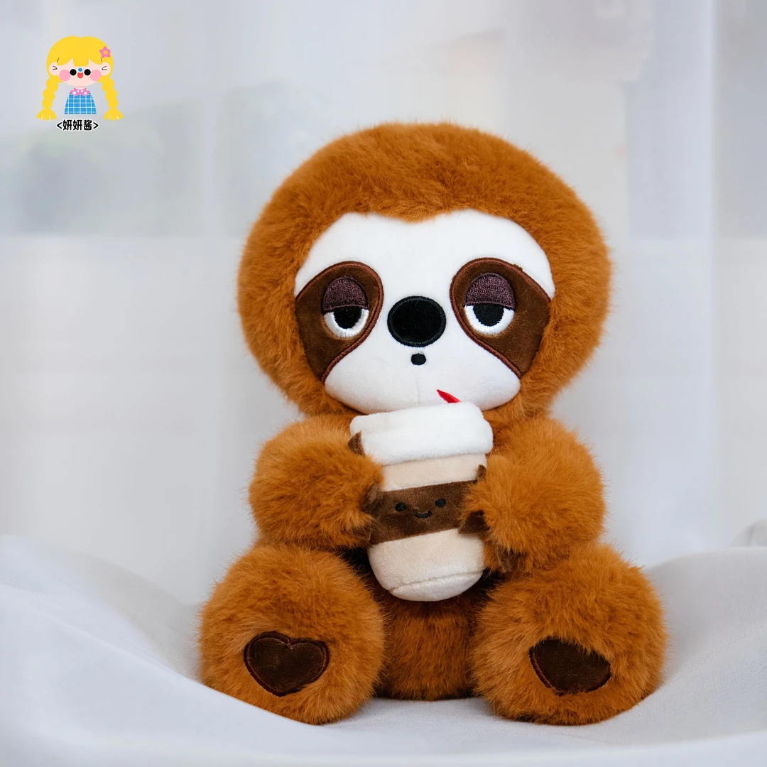 波波娃困困系列咖啡公仔可爱毛绒玩具树懒熊猫陪伴布娃娃生日礼物