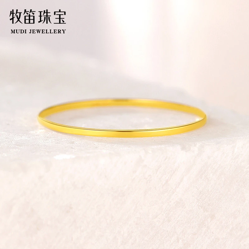 18k黄金戒指女光面素圈彩金细戒简约食指无名指关节戒玫瑰金尾戒