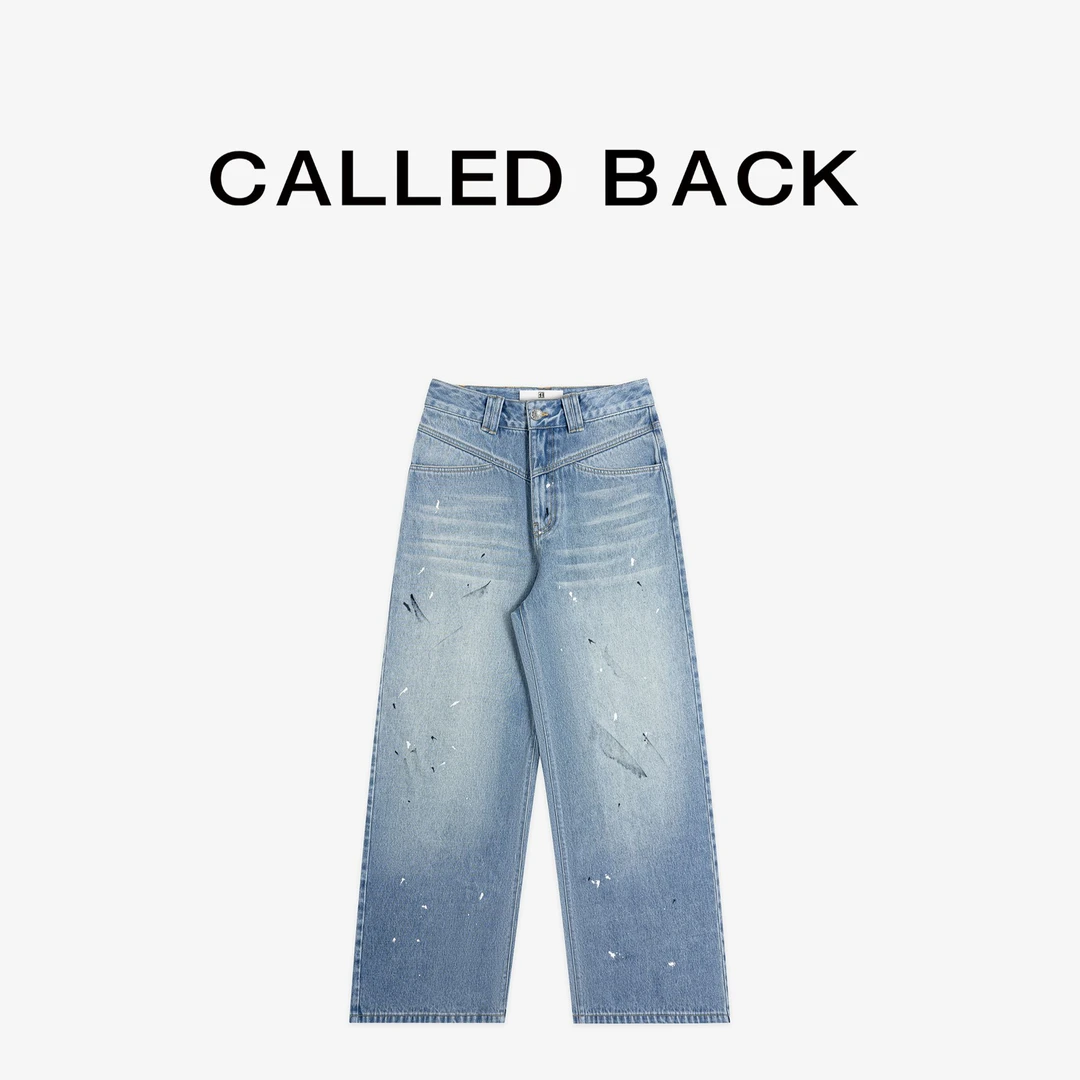 CALLED BACK新款时尚休闲舒适重水洗百搭宽松斑点牛仔裤110704