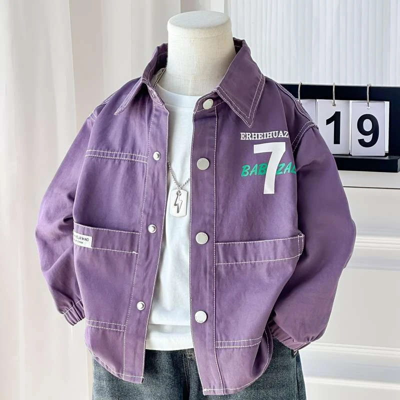 男童外套春秋装2025新款洋气小童衬衣儿童休闲帅气上衣时髦衬衫