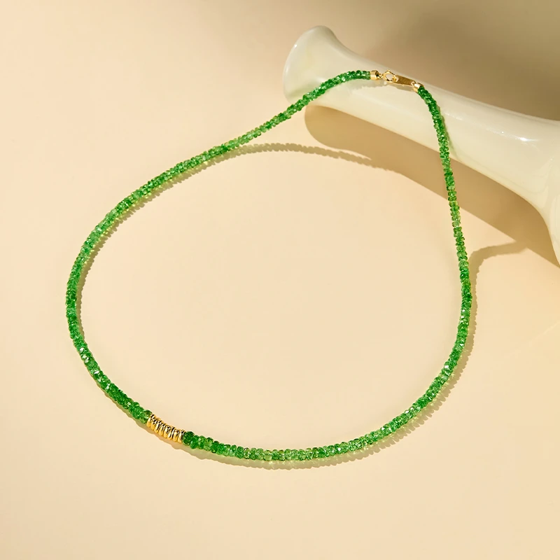 ECI【原创设计·雾璃】足金沙弗莱项链18k金沙弗莱项链轻奢珠宝黄金