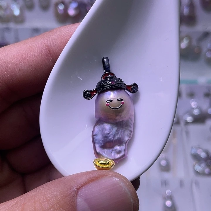 淡水珍珠颈饰银S925镶嵌25