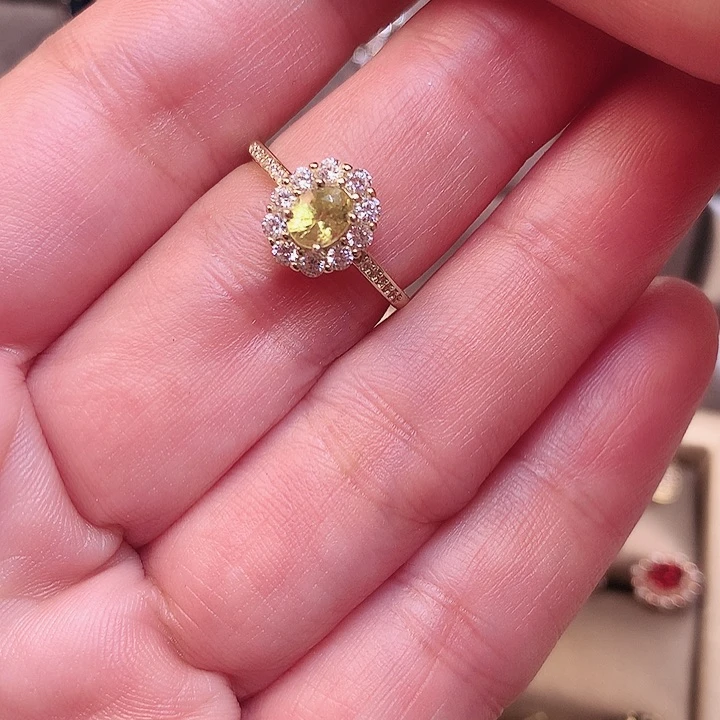 蓝宝石戒指银S925镶嵌