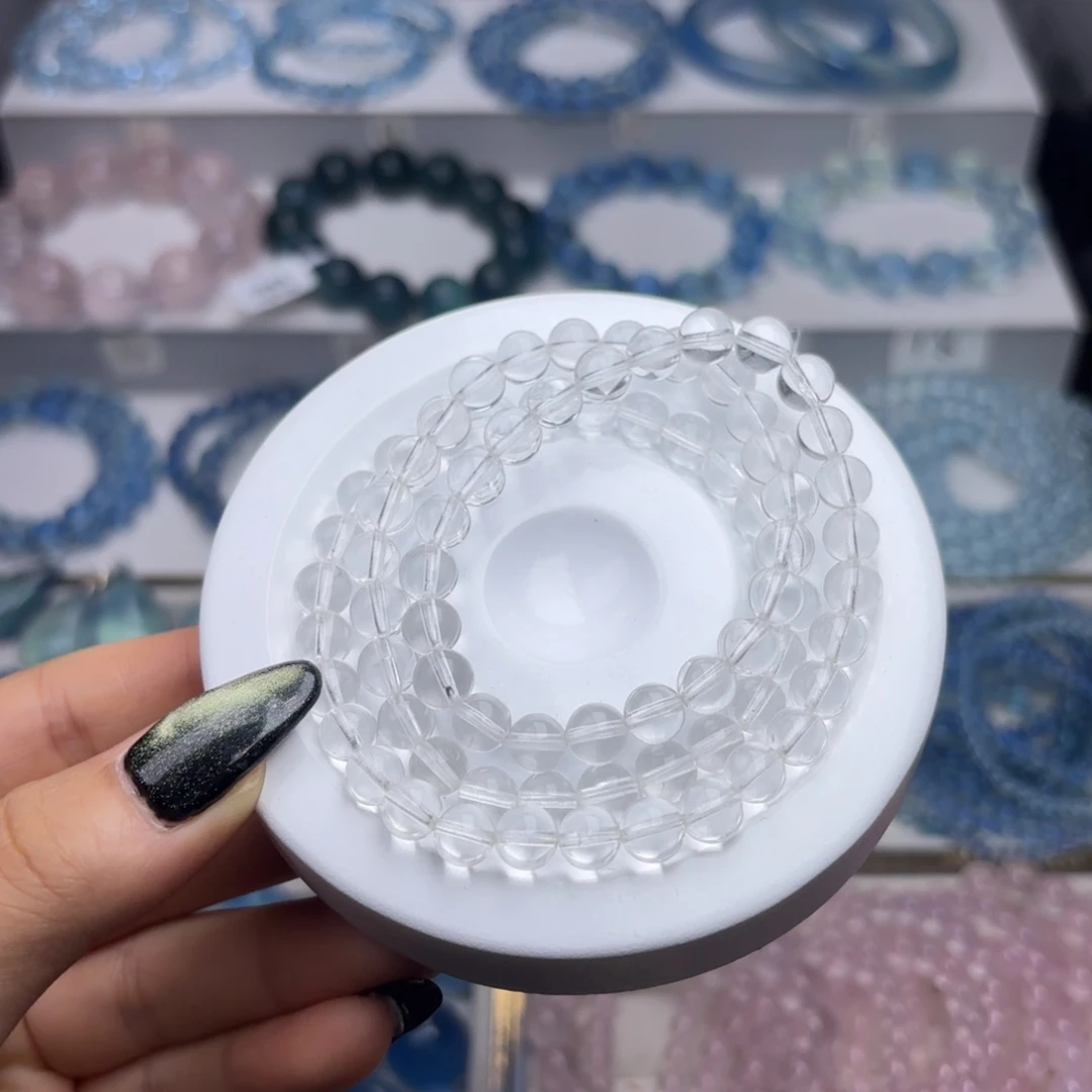 水晶未镶嵌手链白水晶多圈